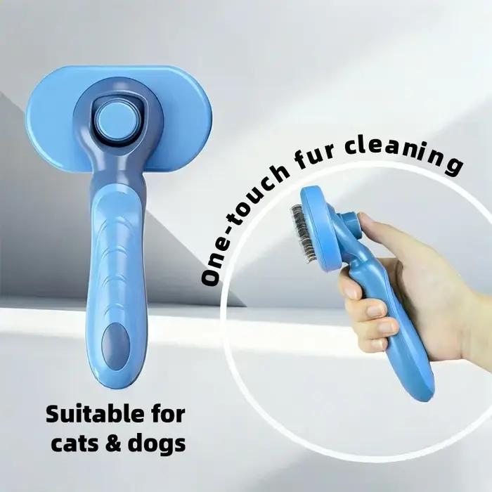 Brosse autonettoyante en un clic pour animaux de compagnie