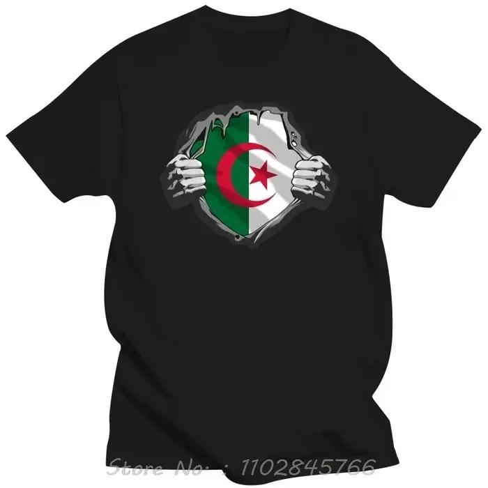 Drôle Algérie Drapeau Algérien Pround T-shirt Surdimensionné Vêtements Pour Hommes Cadeaux D'anniversaire Fitness T-shirt Style D'été Nouveau Coton T-shirt