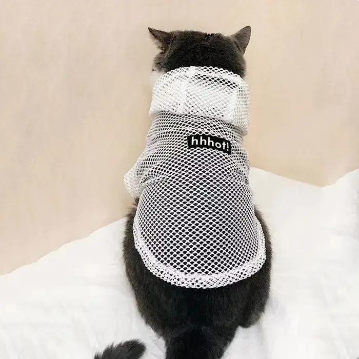 Sweat à capuche en maille pour chien, pull léger pour animaux de compagnie, vêtements pour petits et moyens chiens, pull Chihuahua, respirant, toutes saisons, chaud, été