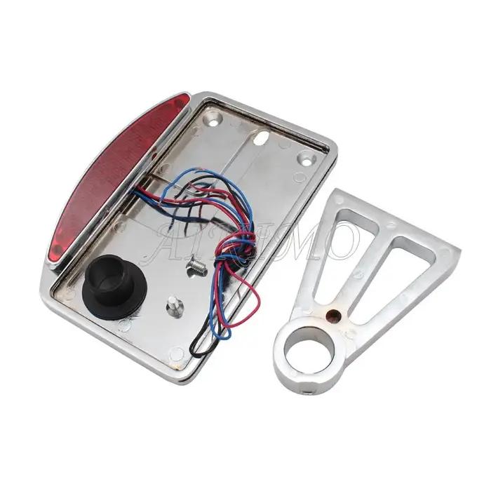 Plaque de planificateur de moto, feu arrière LED, montage latéral horizontal, support de support de
