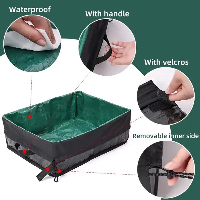 Bac à litière portable réutilisable pour animaux de compagnie