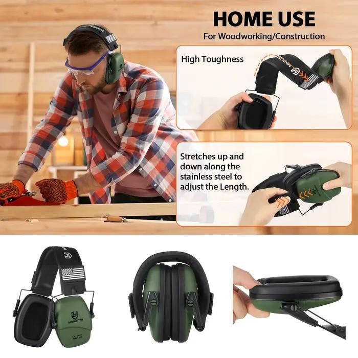 Casque antibruit tactique pour chasse et tir avec réduction de bruit de 24 dB pour protection auditive en plein air et en environnement industriel
