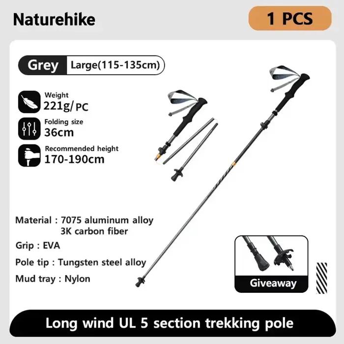 Bâtons de randonnée en fibre de carbone Naturehike