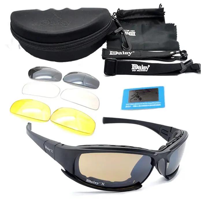 Lunettes Daisy C5/X7 polarisées tactiques 4 verres pour airsoft et protection militaire