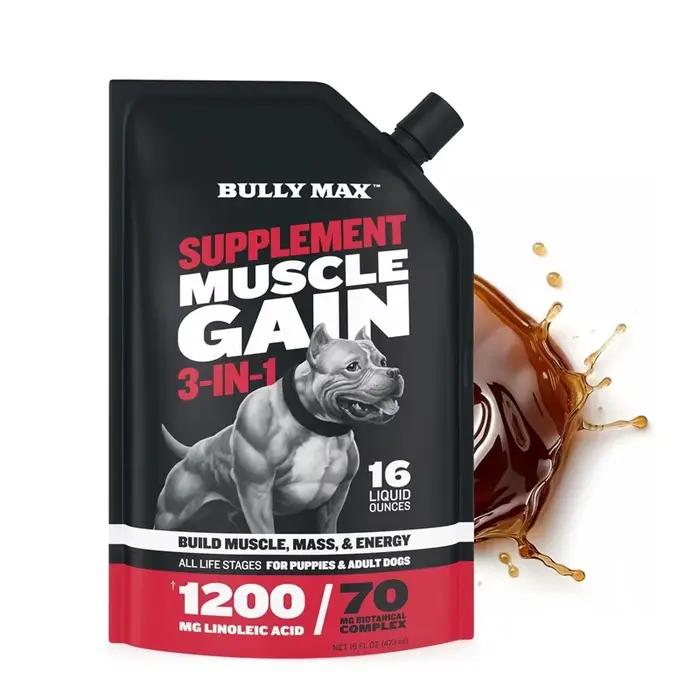 Constructeur musculaire liquide 3 en 1 Bully Max pour chiots et chiens adultes, Renforce les per
