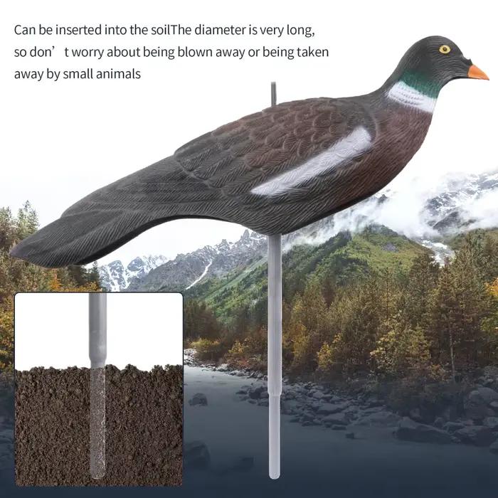 GUGULUZA 1/3/6 pièces 16 pouces Pigeon leurre coquille 3D réaliste faux oiseau avec piquets chasse leurre Pigeon jardin épouvantail cour décor