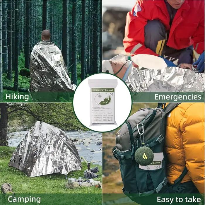 Couverture de survie d'urgence en or et argent pour l'extérieur