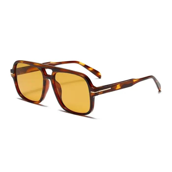 Lunettes de soleil aviateur carrées style pilote vintage UV400 pour homme femme unisexe occasions décontractées mode tendance