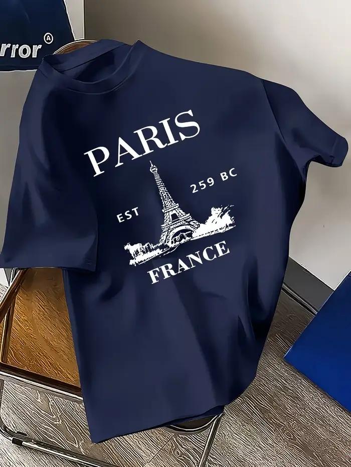 T-shirt Vintage décontracté en polyester pour hommes occasions décontractées bleu ciel beige bleu noir