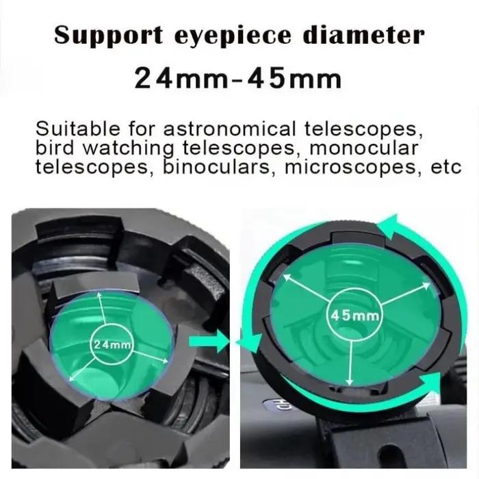 Adaptateur smartphone pour longue-vue - Support téléphone rapide alignement jumelles monoculaire appareil photo