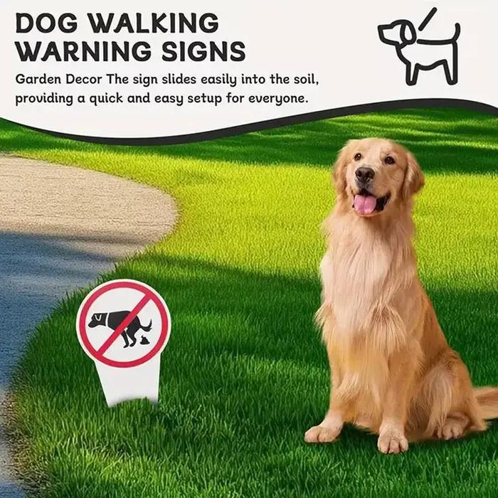 Panneau en plastique pour propriétaires d'animaux : « Interdiction de laisser des excréments de chien sur le terrain »