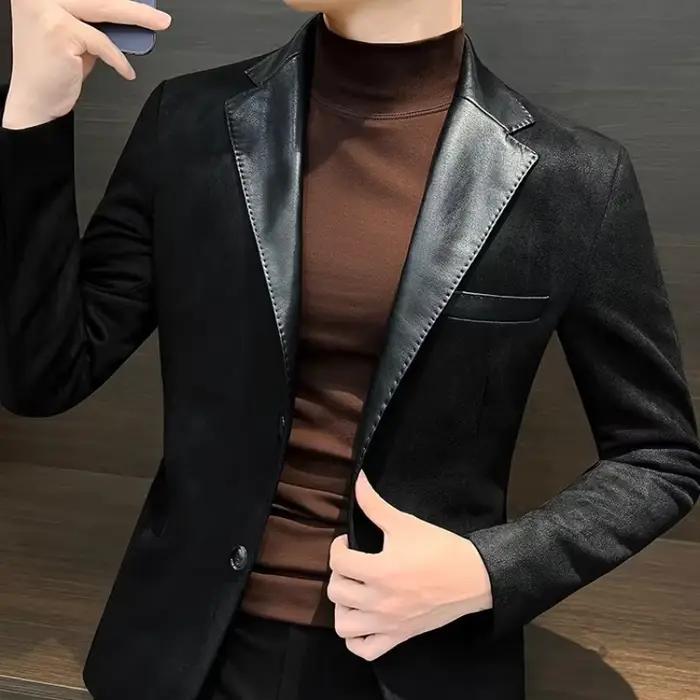 Blazer Slim Fit pour hommes, vestes trempées pour hommes, vêtements originaux, manteau de style coré