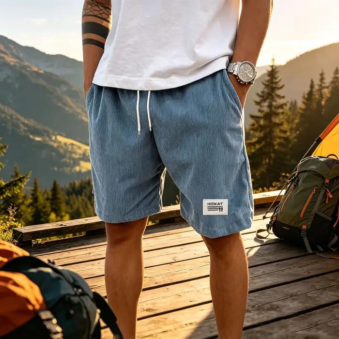 Shorts de sport décontractés - Pantalons amples à taille élastique avec cordon de serrage, respirants et à séchage rapide - Shorts en denim - Disponibles en plusieurs coloris