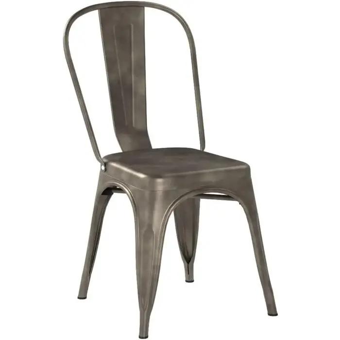 Chaise de salle à manger en métal, utilisation intérieure et extérieure, empilable, classique, Tratt