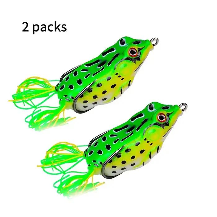 Leurres de pêche en forme de grenouille avec hameçons