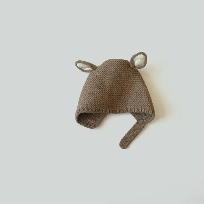 0-2 ans bébé chapeau automne hiver oreille lapin tricoté enfants