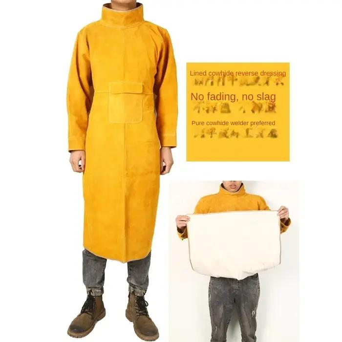 Housse de protection en cuir de vache pour soudeur homme vêtement de travail anti-brûlure occassions professionnelles bricolage artisanal