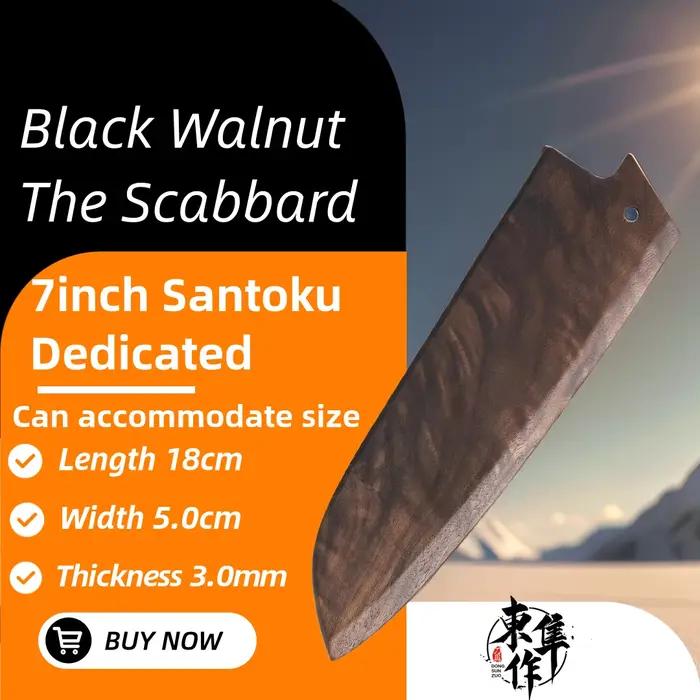 Gaine de couteau en noyer nord-américain – Ajustement universel pour couteaux de chef japonais/chinois/européens – Protecteur de lame en bois