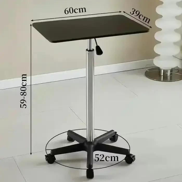 Table relevable mobile avec poulies moderne pour bureau d'ordinateur portable, adaptable, confortable et polyvalente pour travail et études