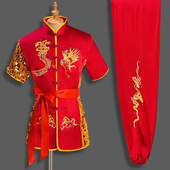 Uniforme traditionnel chinois de dragon Wushu pour hommes et femmes, ensemble de vêtements de Kung F
