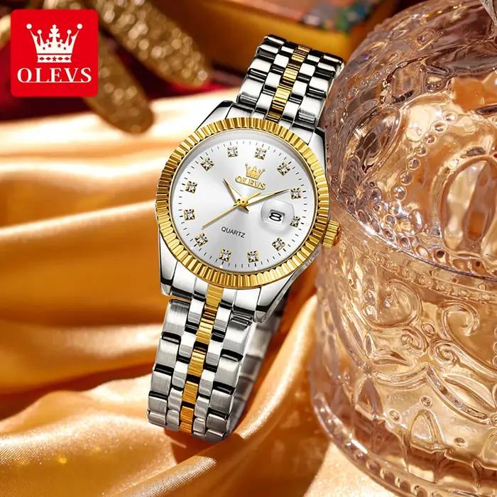 Montre quartz femme OLEVS luxe marque top bracelet acier élégante étanche lumineuse soirée cadeau chic