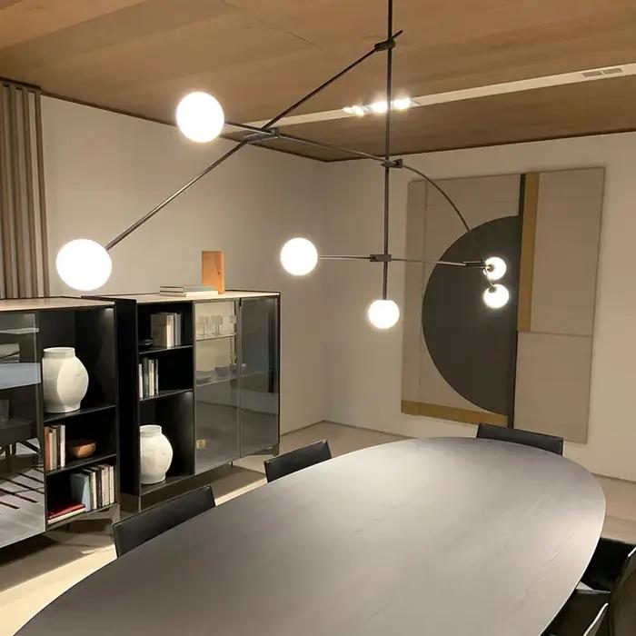 Plafonnier Suspendu Noir au Design Moderne, Luminaire Décoratif d'Nik, Idéal pour un Salon, une Cham