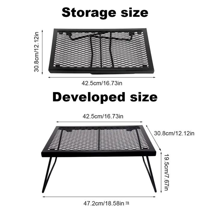 Grille de cuisson pliable pour feu de camp