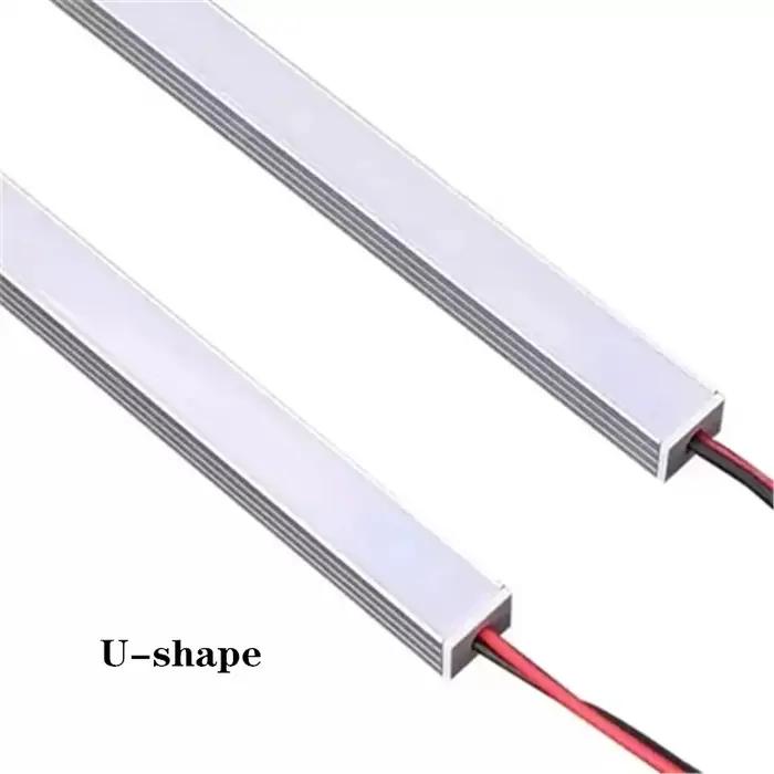 1-10 pièces LED bande rigide DC12V 50CM 20 pouces SMD5730 36LED s en forme de U/V plat LED canal en