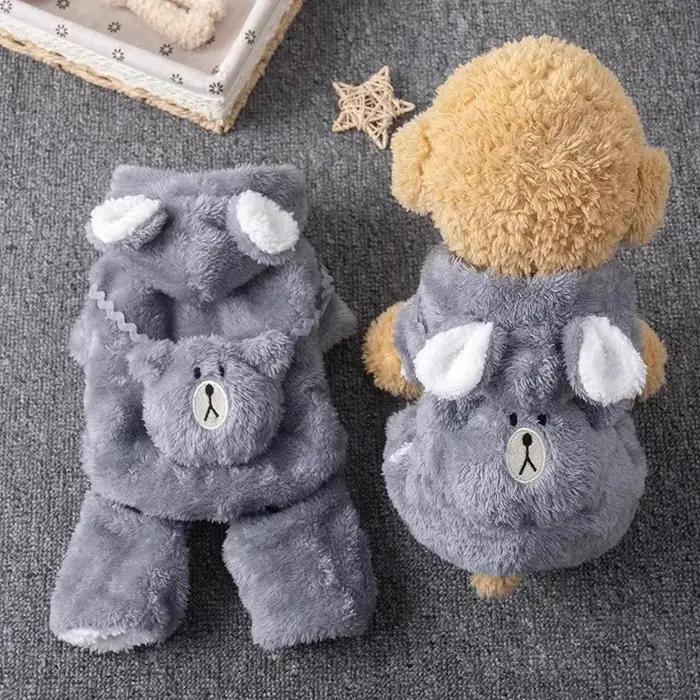 Vêtements pour chiens hiver automne chaud quatre pattes doublé polaire épaissi tenues pour chats doré dégradé Ragdoll