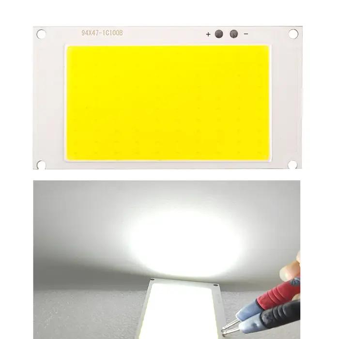 94*47mm Ultra lumineux 50W DC 3V 3.7V COB LED Source de lumière puce à bord blanc froid pour lampes