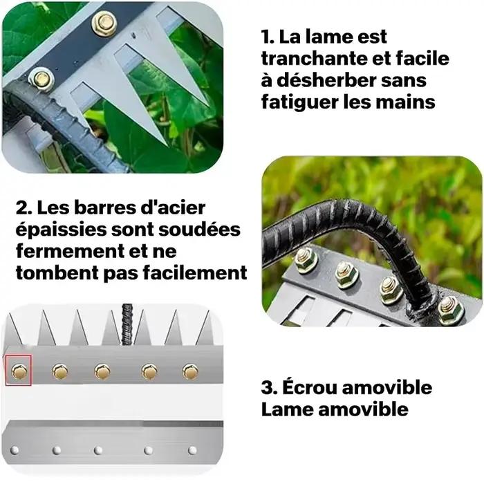 Râteau à main de jardin en acier au carbone, 5/6/7/8 dents, 1 pièce, outils de désherbage pour jardin de ferme, scarificateur, herse à ongles agricole, herse en métal
