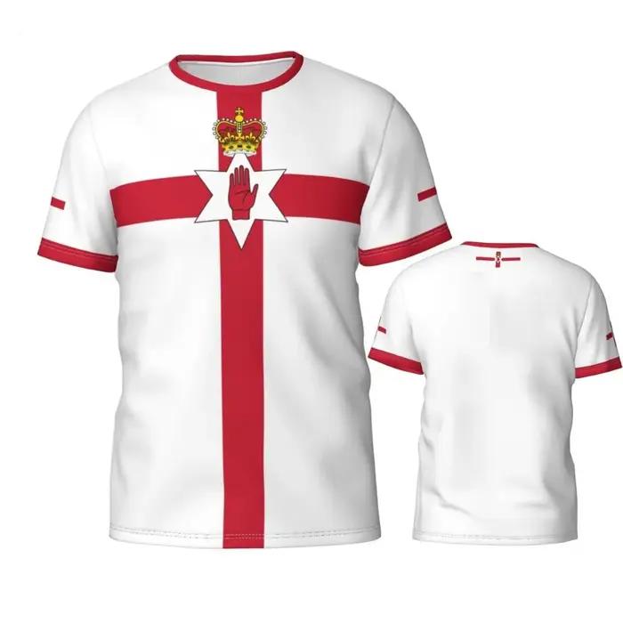 Irlande du nord Drapeau 3D Imprimé T Shirt D'été Nouveaux Sports Football Maillots Pour Hommes À La Mode