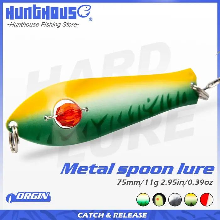Hunthouse métal leurre Spinners cuillère appât dur à la traîne 75mm 11g laiton coulant Spinner brochet perche eau douce LW810 leurres de pêche