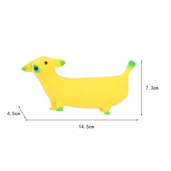 Jouet sensoriel chien banane anti-stress latex pour détente et décoration bureau occasions spéciales