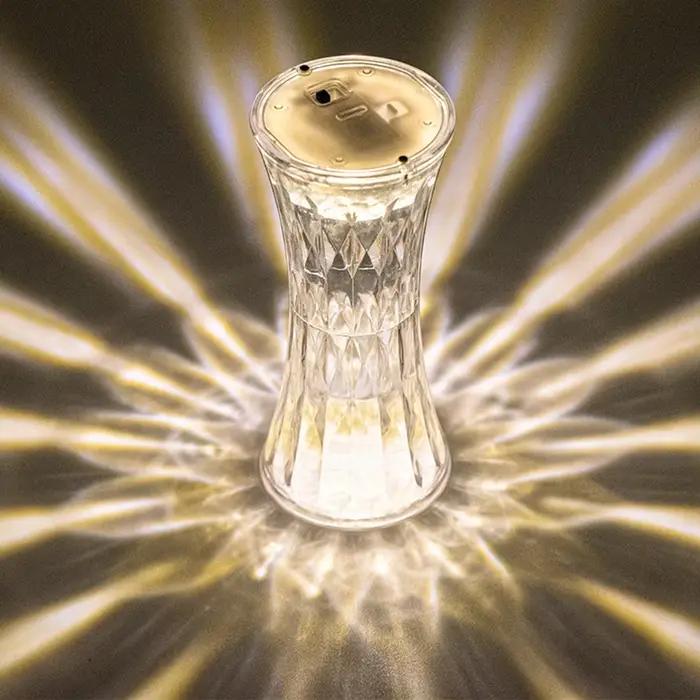 LED lampe de Table en cristal sans flamme batterie bougies atmosphère lumière veilleuses lampe décor