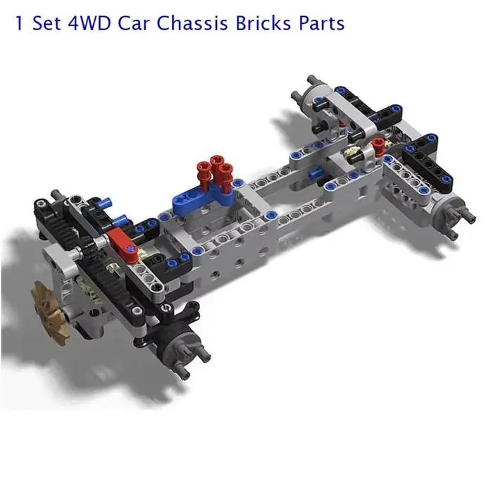 MOC – ensemble de blocs de construction de technologie de châssis de voiture, véhicules à quatre rou