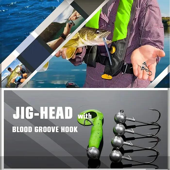 50 pièces têtes de gabarit de plomb hameçons de pêche 1/32 1/16 1/8 oz Crappie bar leurres de pêche