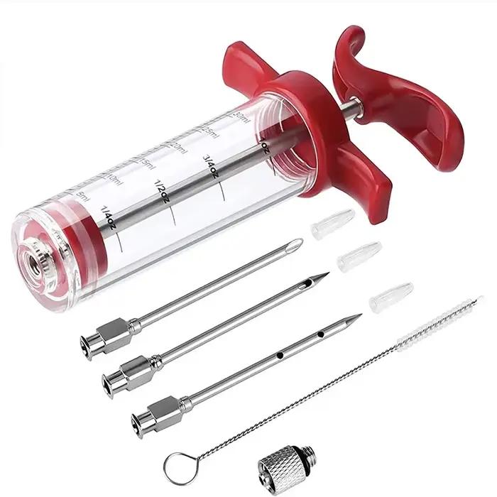 Seringue d'injecteur de viande avec 3 aiguilles
