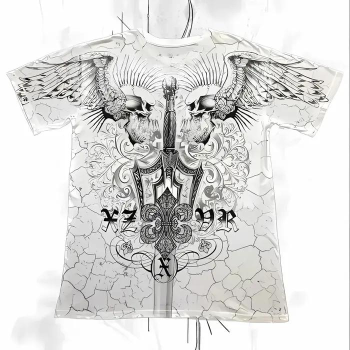 T-shirt col rond pour hommes européens et américains