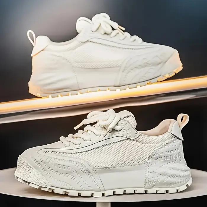 Men's Plus Size Casual Shoes - Breathable, Slip-Resistant, Durable, Lightweight Fashionable Casual Shoes, Lace-Up, PVC Sole with Breathable Fabric, Outdoor Sports Shoes, Sizes 39 to 47