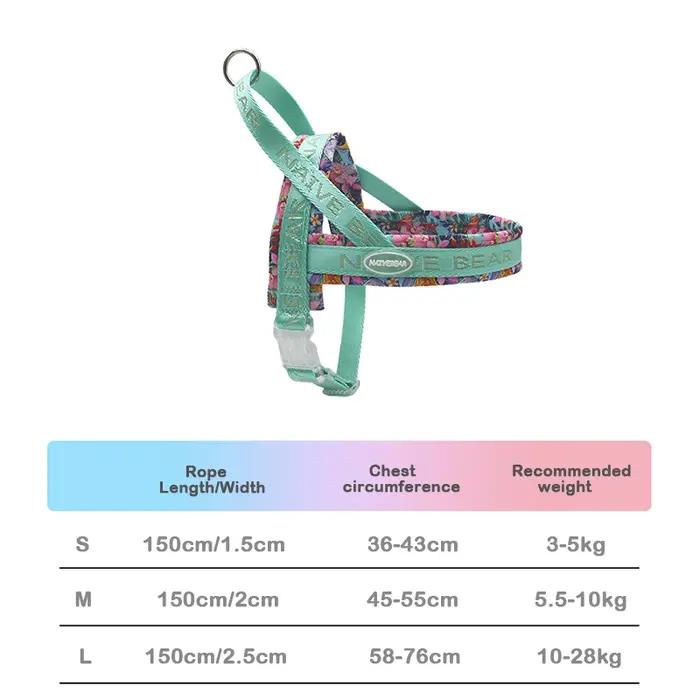 Harnais pour chien sans traction, léger, respirant, réglable, pour petits et moyens chiens, Bichon F