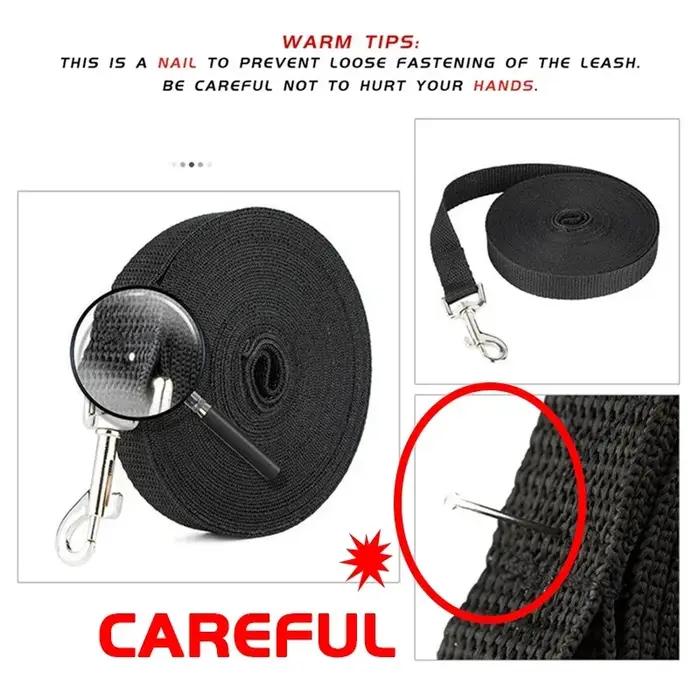 Laisse pour chien extra longue en nylon, durable, pour l'entraînement au rappel, longueur extensible, anti-emmêlement, robuste, pour l'extérieur