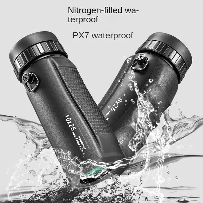 Monoculaire compact 8x25 10x25 étanche IPX7 - Télescope de poche SMC pour tourisme et outdoor