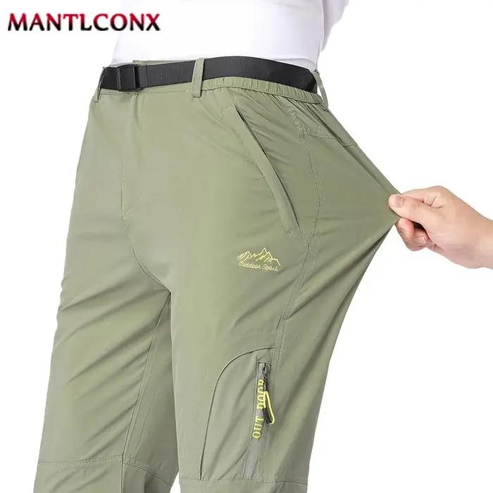 Pantalon été léger fin homme sweatpants stretch séchage rapide randonnée camping joggers grandes tailles