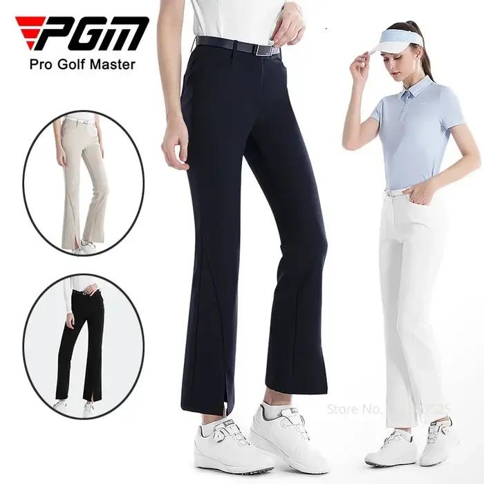 PGM femmes vêtements cheville évasé pantalon de Golf taille haute pantalons de Golf dames printemps pantalons de sport élastique fendu mince pantalons de survêtement