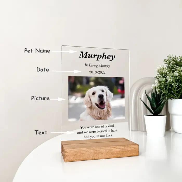 Photo personnalisée, cadeau de sympathie commémorative pour animaux de compagnie