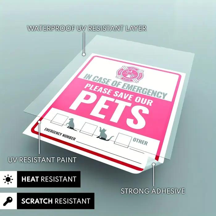 4 autocollants d'alerte d'urgence pour animaux de compagnie