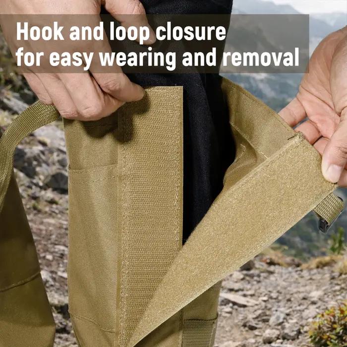 Guêtres de jambe pour hommes et femmes réglables pour les bottes de randonnée dans l'escalade chasse Trekking