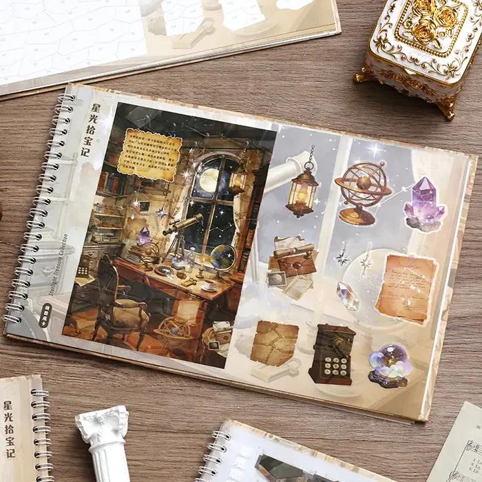 Série de carnets d'exploration des trésors secrets : Livre d'autocollants de puzzle de chasse au trésor
