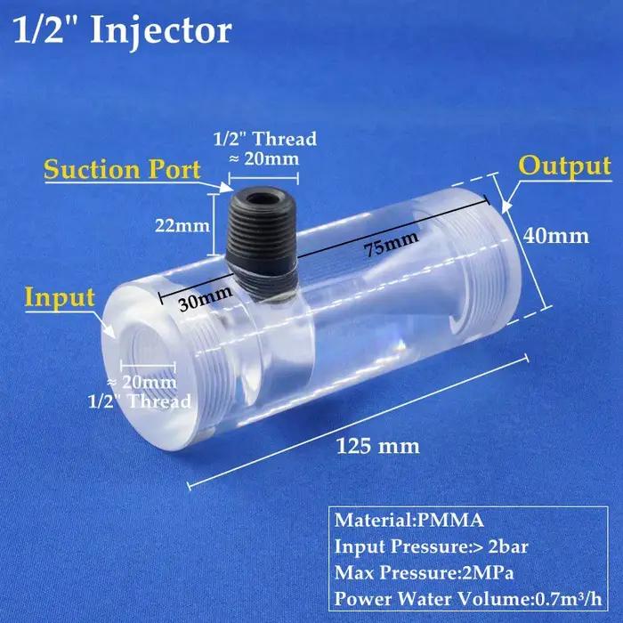 Nouveau système d'irrigation d'injecteur d'eau acrylique Transparent PMMA mélangeur d'engrais Ventur